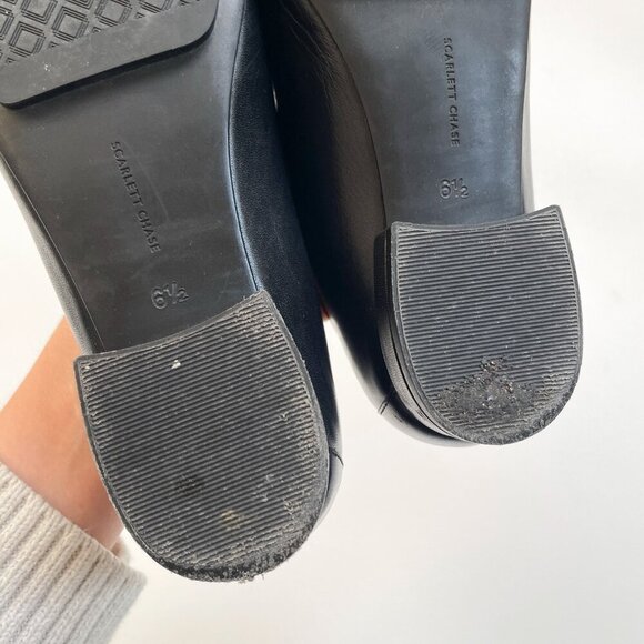 Scarlett Chase Leather Loafer Black Size 6.5 - Picture 10 of 12